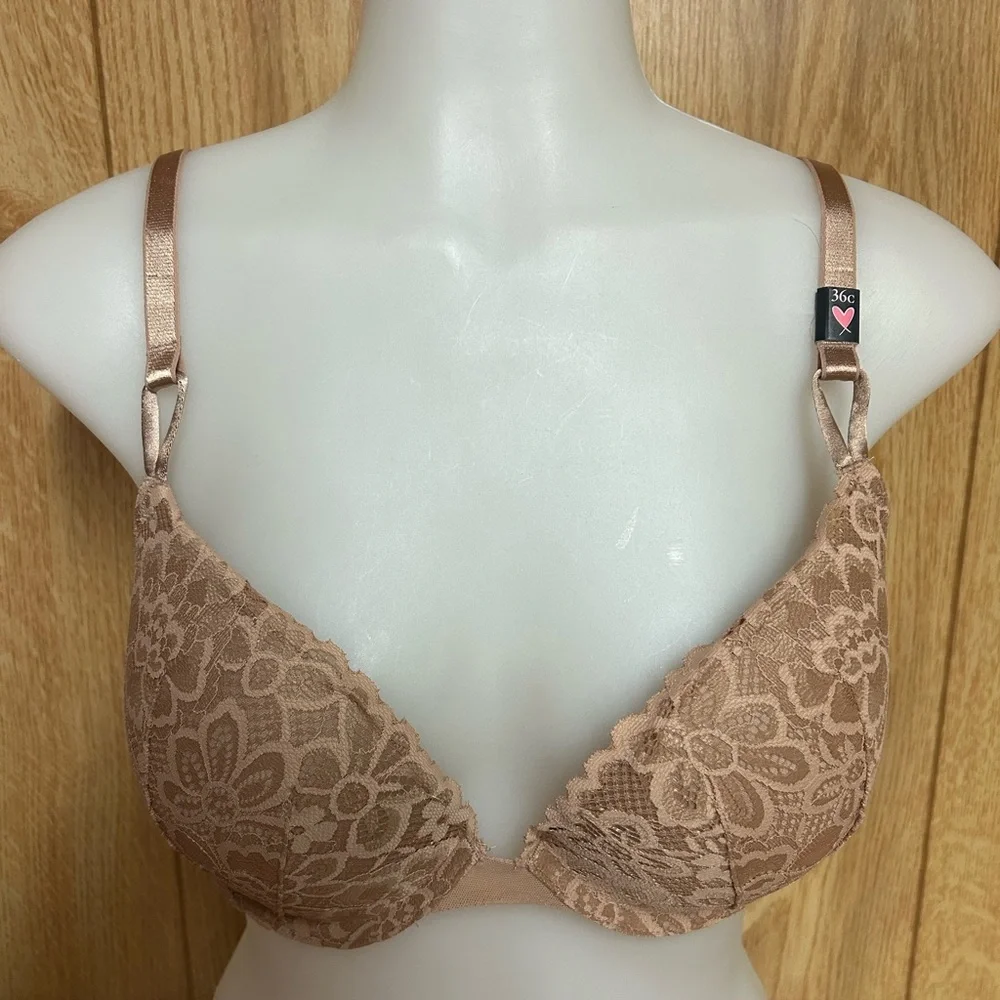 Victoria’s Secret Sexy Tee Marzipan Lace Push Up Bra Size 36C - Picture 2 of 9
